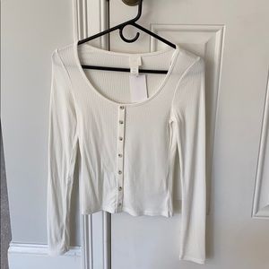 White button down top